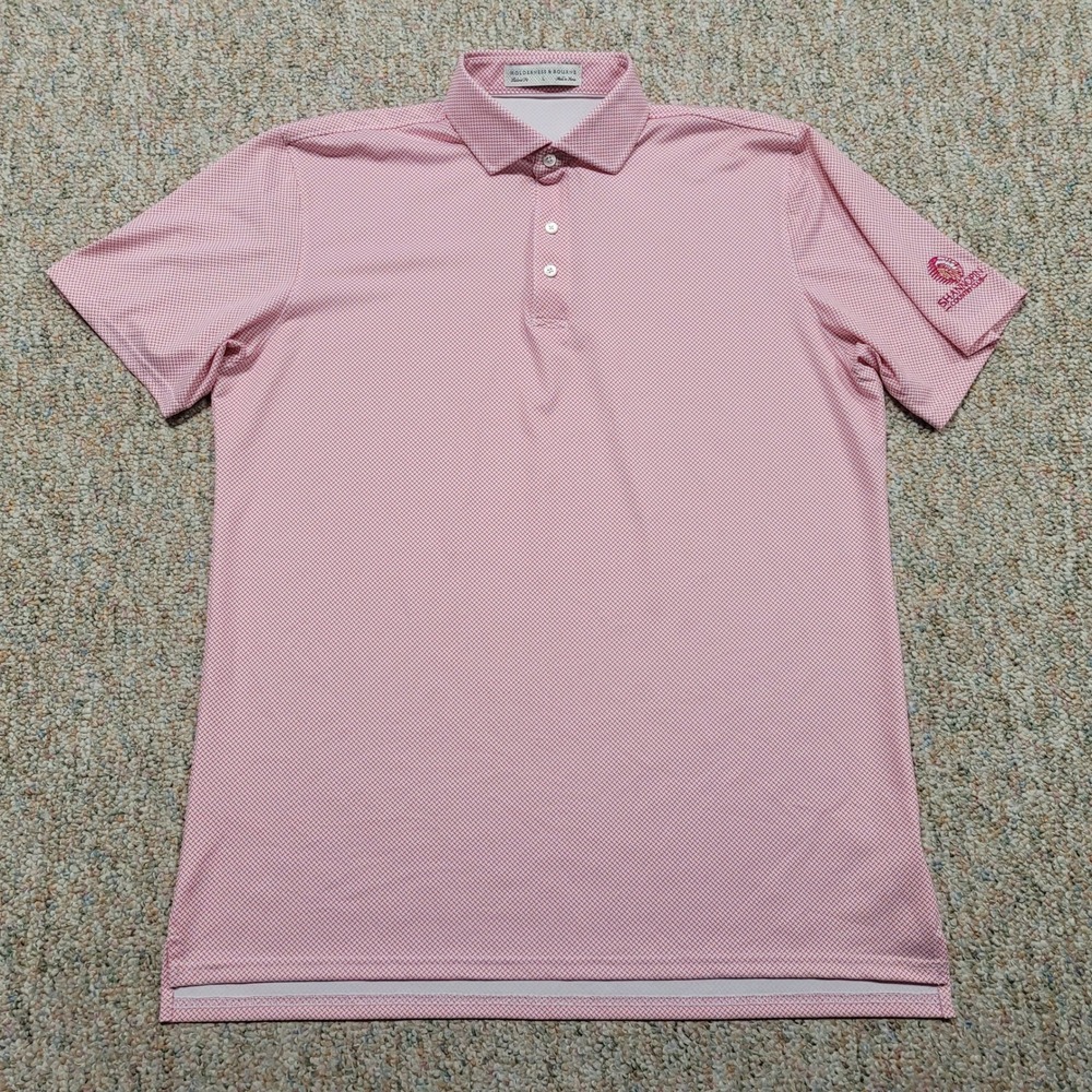 Holderness & Bourne Polo Men Large Pink Shannopin Country Club Tailored Fit Golf